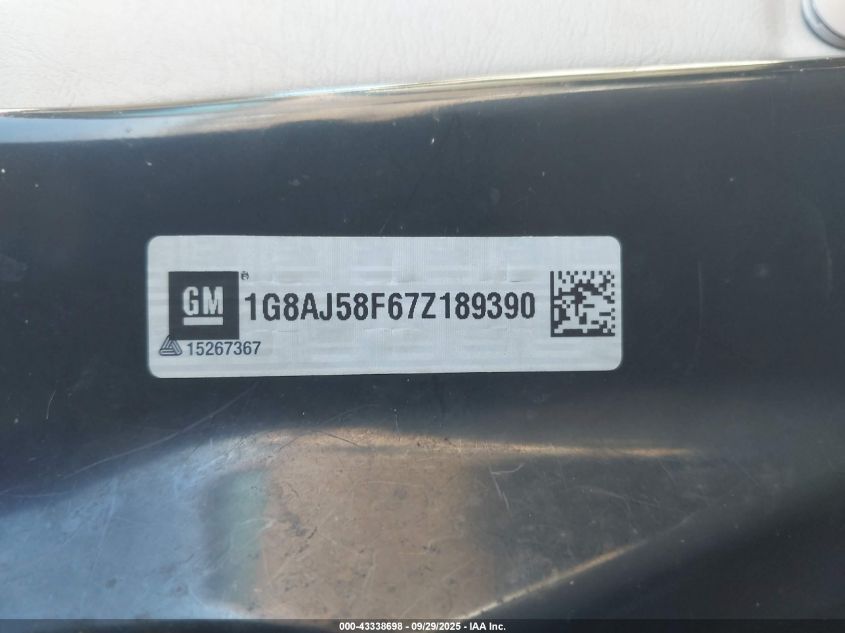 2007 Saturn Ion Ion 2 VIN: 1G8AJ58F67Z189390 Lot: 43338698