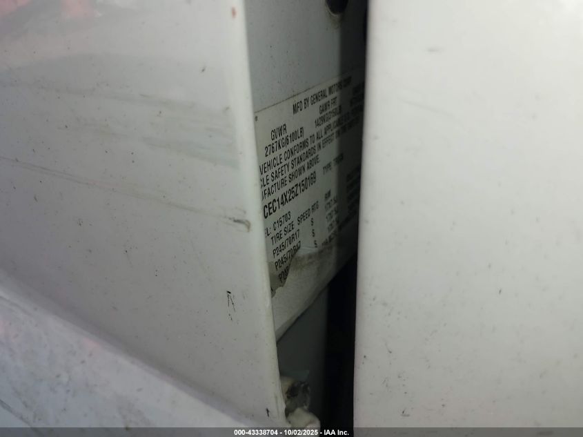 2005 Chevrolet Silverado 1500 Work Truck VIN: 1GCEC14X25Z150169 Lot: 43338704