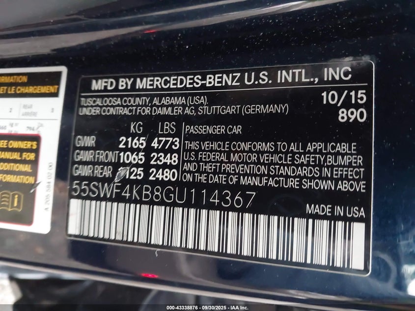 2016 MERCEDES-BENZ C 300 4MATIC - 55SWF4KB8GU114367