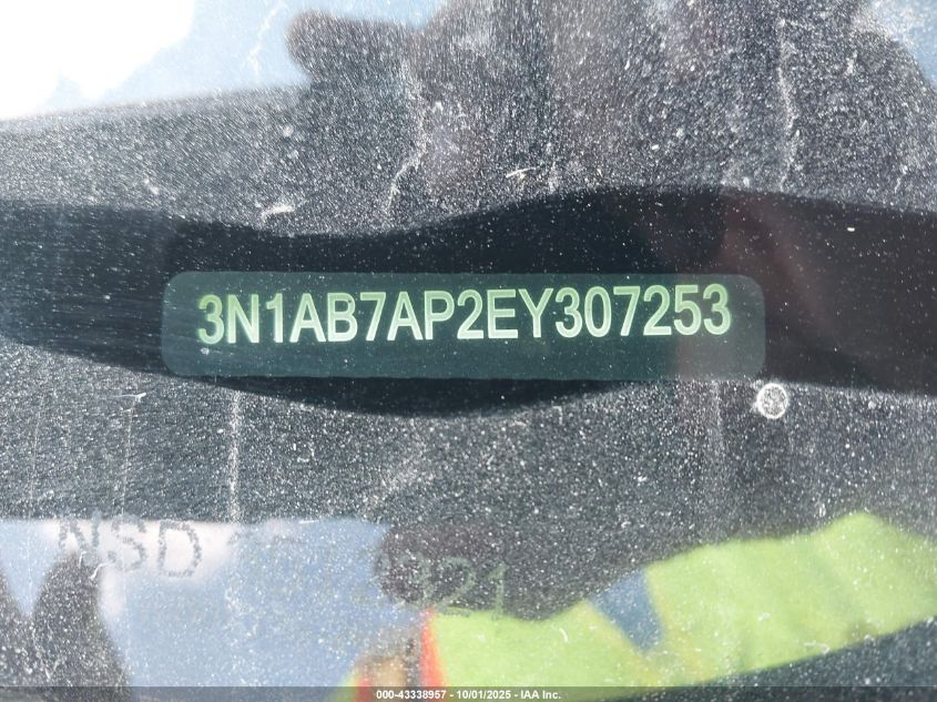 2014 Nissan Sentra Sr VIN: 3N1AB7AP2EY307253 Lot: 43338957