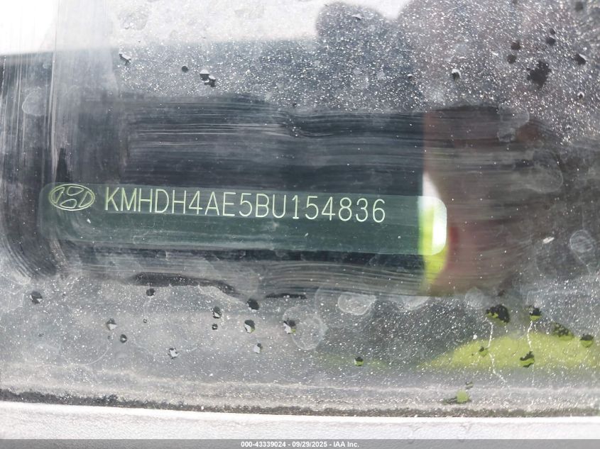 2011 Hyundai Elantra Gls (Ulsan Plant) VIN: KMHDH4AE5BU154836 Lot: 43339024