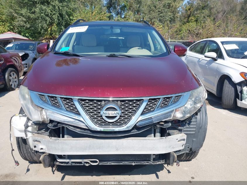 2012 Nissan Murano Sv VIN: JN8AZ1MW6CW212762 Lot: 43339043
