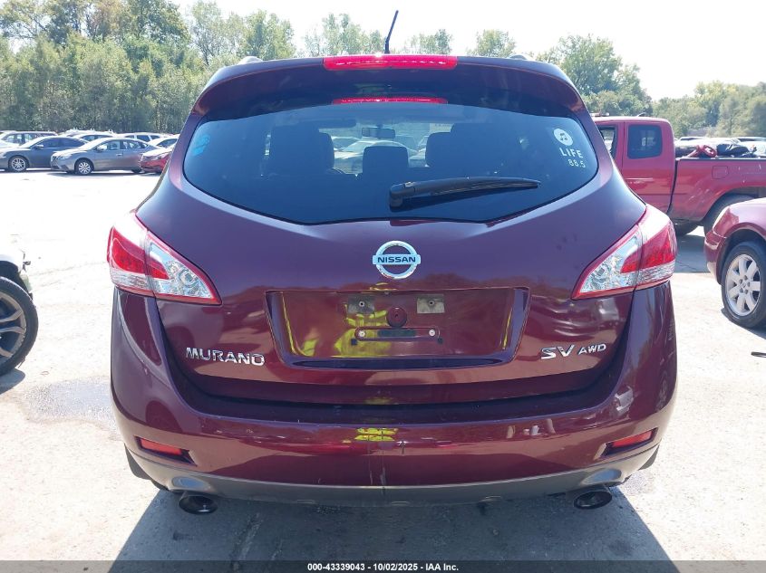 2012 Nissan Murano Sv VIN: JN8AZ1MW6CW212762 Lot: 43339043