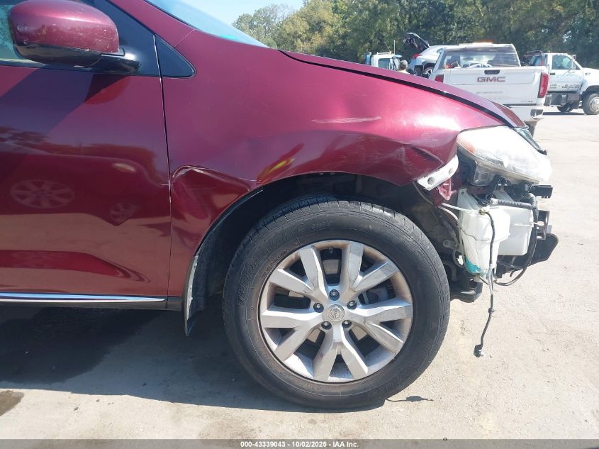 2012 Nissan Murano Sv VIN: JN8AZ1MW6CW212762 Lot: 43339043