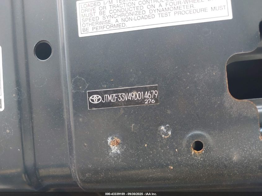 2009 Toyota Rav4 VIN: JTMZF33V49D014679 Lot: 43339159