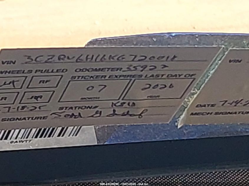 2019 Honda Hr-V Sport VIN: 3CZRU6H16KG720018 Lot: 43339298