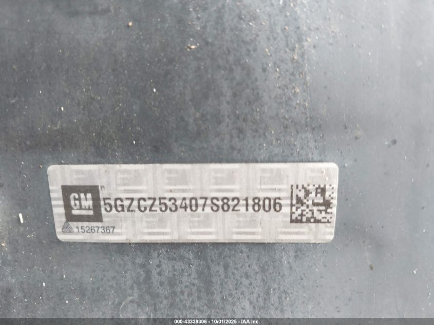 2007 Saturn Vue V6 VIN: 5GZCZ53407S821806 Lot: 43339306