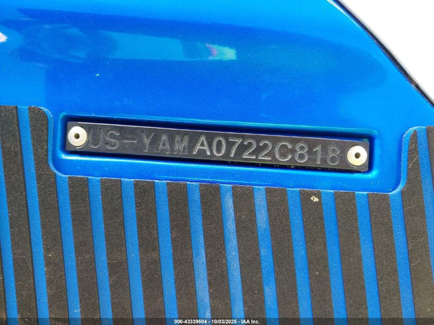 2018 Yamaha Vx Cruiser Ho VIN: YAMA0722C818 Lot: 43339504