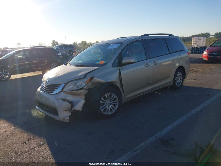 2014 Toyota Sienna Xle V6 8 Passenger beige van gasoline 5TDYK3DC7ES496342 photo #3