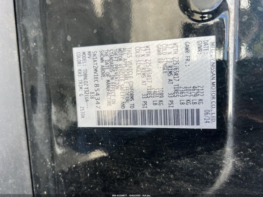 2014 NISSAN ROGUE SV - 5N1AT2MV1EC854347