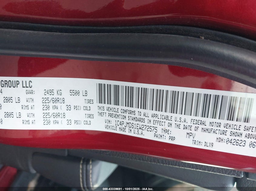 2014 JEEP CHEROKEE LIMITED - 1C4PJMDS1EW272575