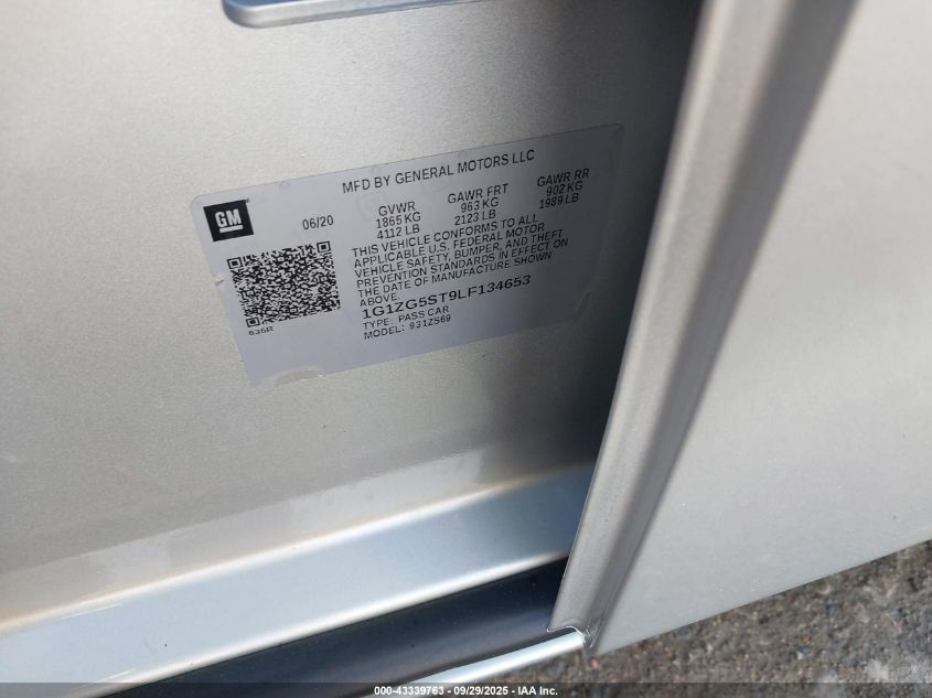 2020 Chevrolet Malibu Fwd Rs VIN: 1G1ZG5ST9LF134653 Lot: 43339763