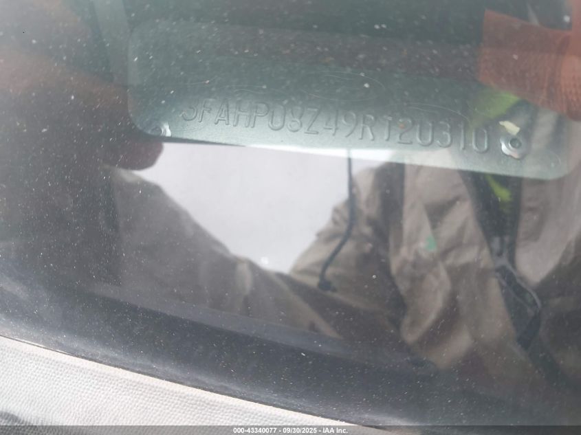 2009 Ford Fusion Sel VIN: 3FAHP08Z49R120310 Lot: 43340077