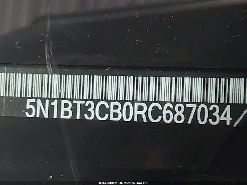 2024 Nissan Rogue Sl Intelligent Awd VIN: 5N1BT3CB0RC687034 Lot: 43340181