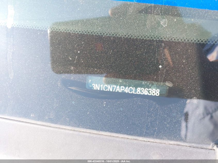2012 Nissan Versa 1.6 S VIN: 3N1CN7AP4CL836388 Lot: 43340316