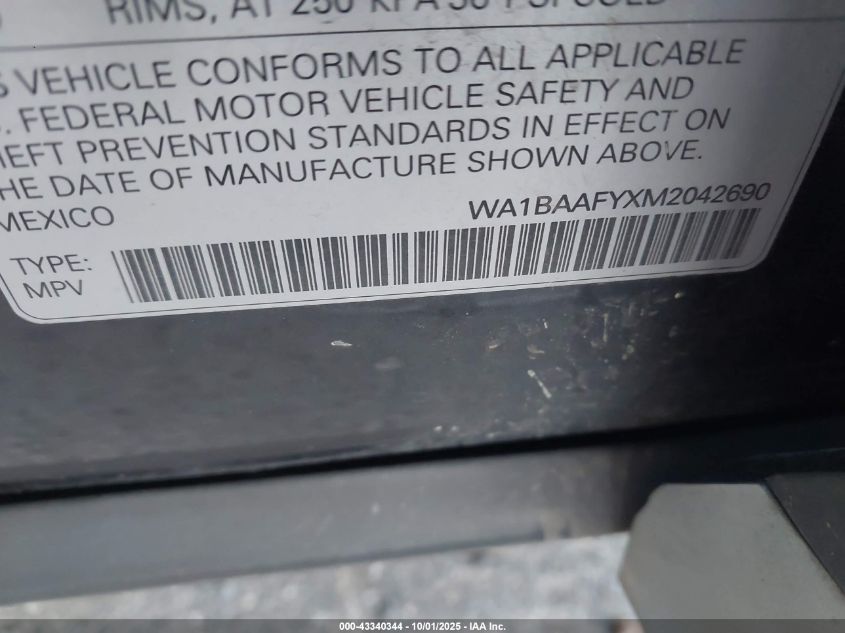 2021 Audi Q5 Premium Plus 45 Tfsi Quattro S Tronic VIN: WA1BAAFYXM2042690 Lot: 43340344