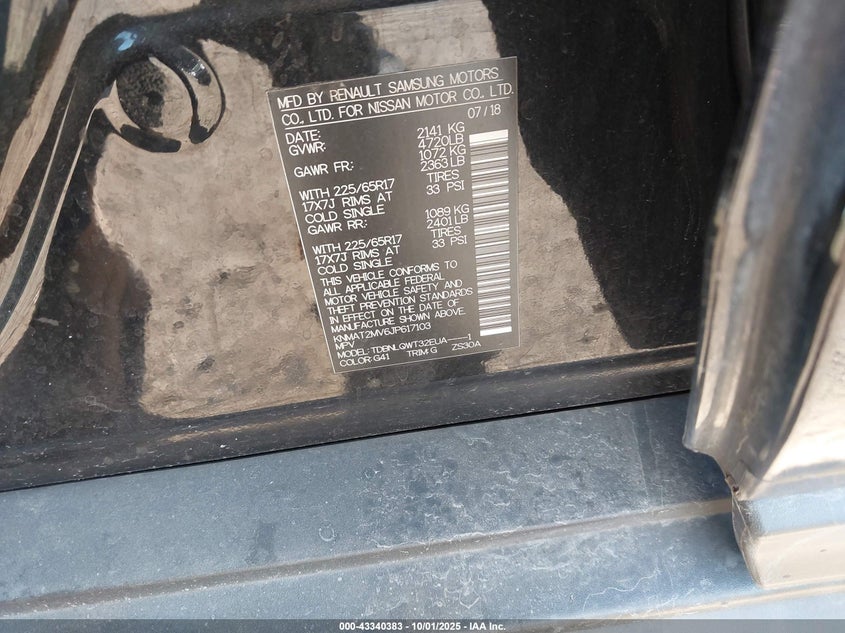 2018 NISSAN ROGUE SV - KNMAT2MV6JP617103