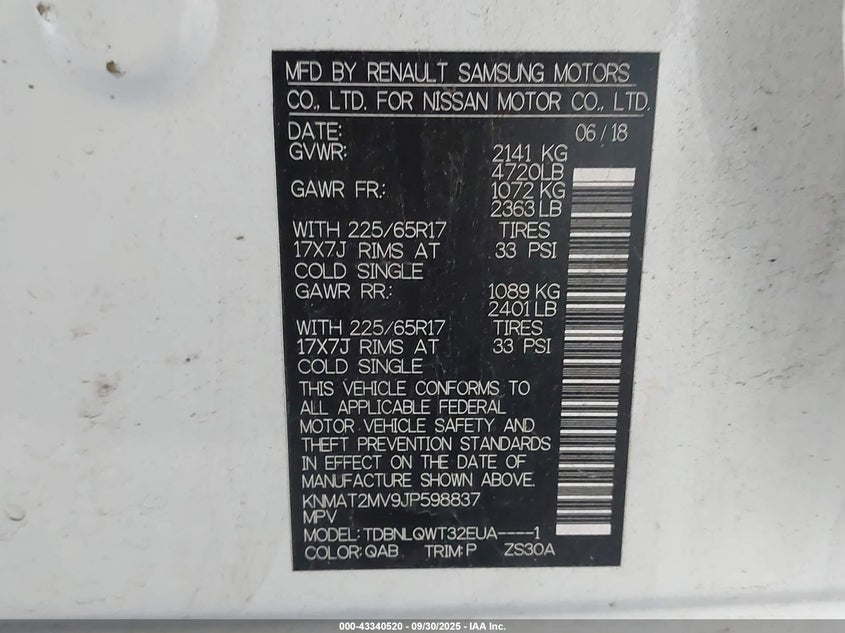 2018 NISSAN ROGUE SV - KNMAT2MV9JP598837