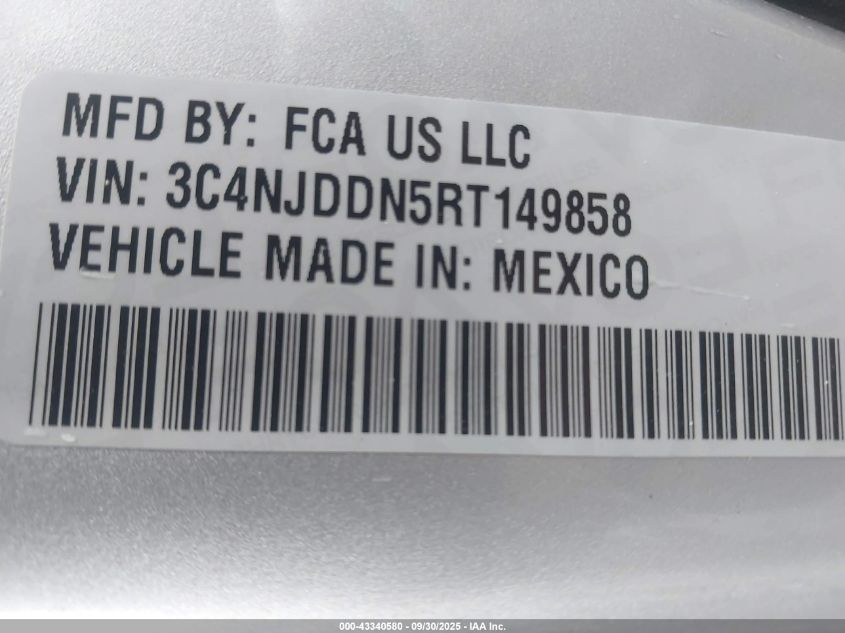 2024 Jeep Compass Trailhawk 4X4 VIN: 3C4NJDDN5RT149858 Lot: 43340580