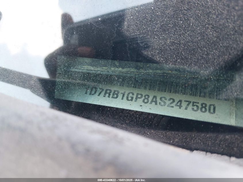 2010 Dodge Ram 1500 Slt/Sport/Trx VIN: 1D7RB1GP8AS247580 Lot: 43340622
