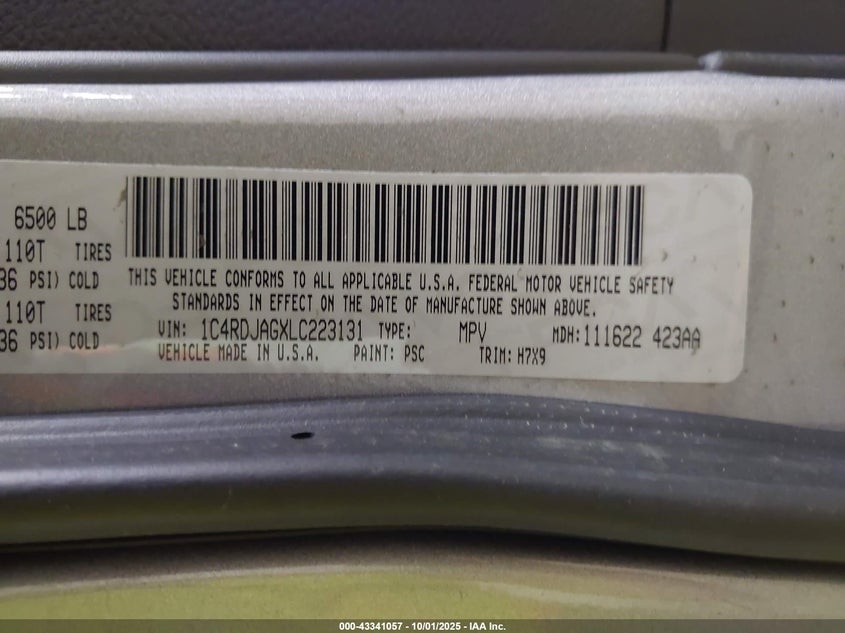 2020 DODGE DURANGO SXT PLUS AWD - 1C4RDJAGXLC223131