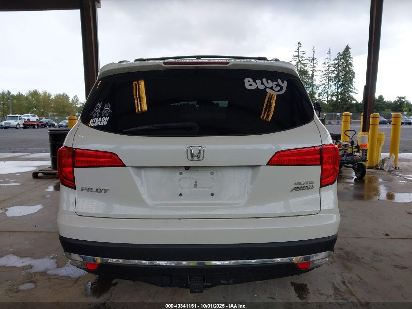 2016 Honda Pilot Elite VIN: 5FNYF6H08GB109701 Lot: 43341151