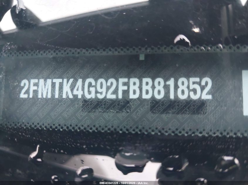 2015 Ford Edge Se VIN: 2FMTK4G92FBB81852 Lot: 43341225