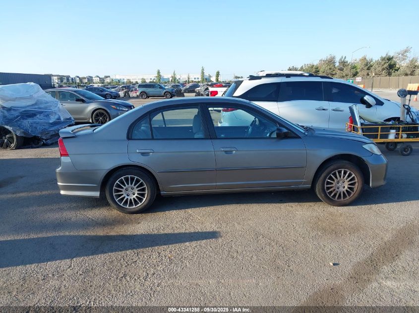 2005 Honda Civic Lx VIN: 2HGES16595H613845 Lot: 43341258
