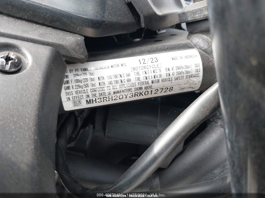 2024 Yamaha Mt-03 VIN: MH3RH20Y3RK012728 Lot: 43341284