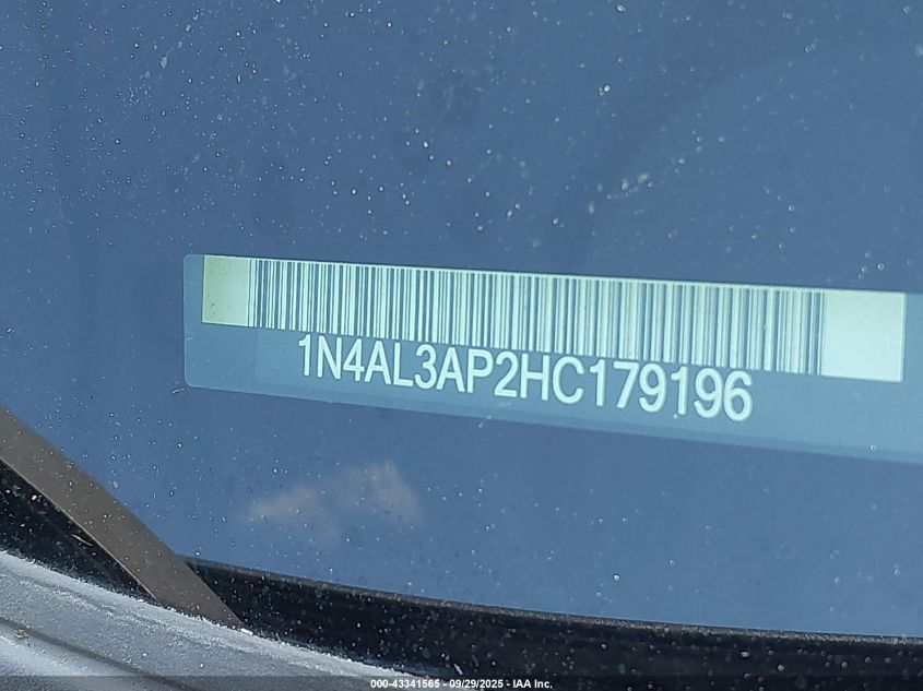 2017 Nissan Altima 2.5 Sv VIN: 1N4AL3AP2HC179196 Lot: 43341565