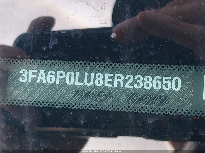 2014 Ford Fusion Hybrid Se VIN: 3FA6P0LU8ER238650 Lot: 43341666