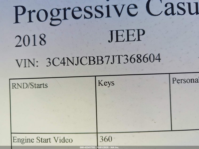 2018 JEEP COMPASS LATITUDE FWD - 3C4NJCBB7JT368604