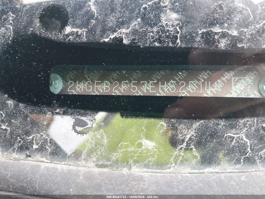 2014 Honda Civic Lx VIN: 2HGFB2F57EH525144 Lot: 43341722