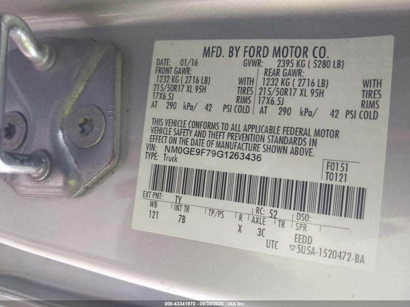 2016 Ford Transit Connect Xlt VIN: NM0GE9F79G1263436 Lot: 43341970