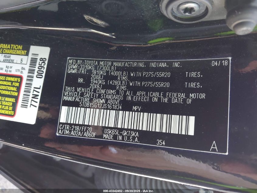 2018 TOYOTA SEQUOIA TRD SPORT - 5TDBY5G12JS161834