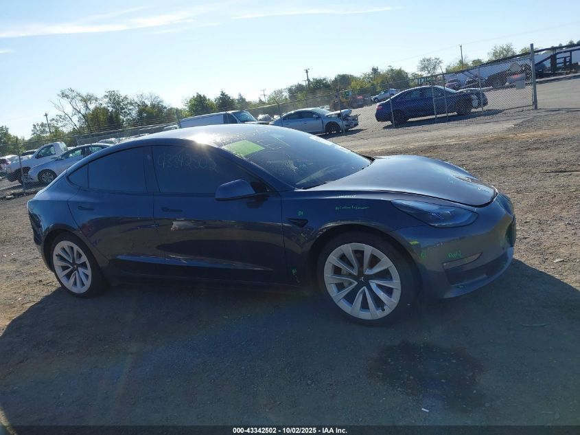 2021 Tesla Model 3 Long Range Dual Motor All-Wheel Drive VIN: 5YJ3E1EB8MF980258 Lot: 43342502