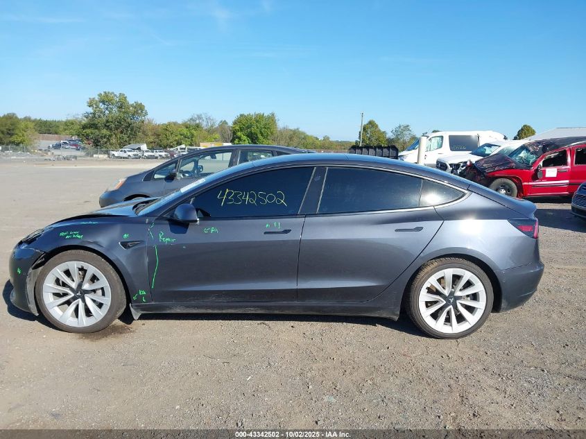 2021 Tesla Model 3 Long Range Dual Motor All-Wheel Drive VIN: 5YJ3E1EB8MF980258 Lot: 43342502