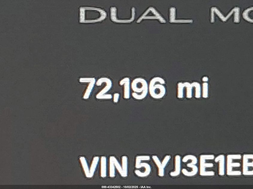 2021 Tesla Model 3 Long Range Dual Motor All-Wheel Drive VIN: 5YJ3E1EB8MF980258 Lot: 43342502