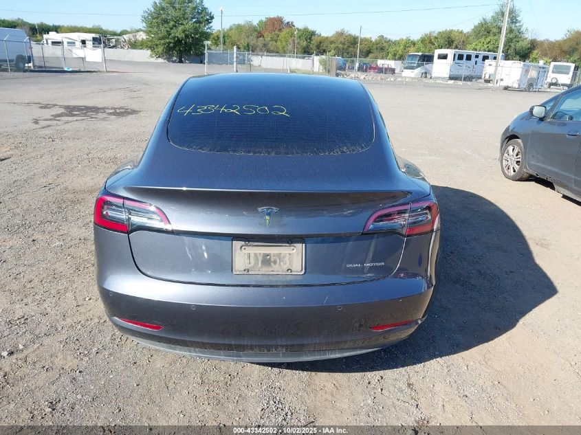 2021 Tesla Model 3 Long Range Dual Motor All-Wheel Drive VIN: 5YJ3E1EB8MF980258 Lot: 43342502