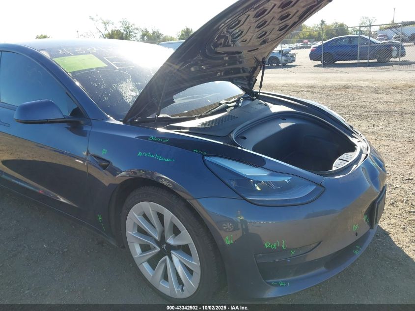 2021 Tesla Model 3 Long Range Dual Motor All-Wheel Drive VIN: 5YJ3E1EB8MF980258 Lot: 43342502