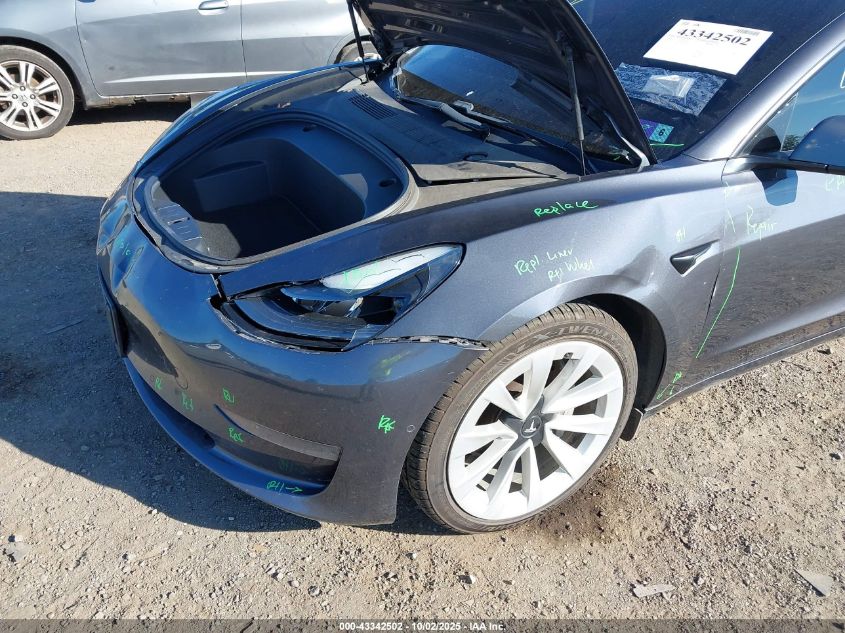 2021 Tesla Model 3 Long Range Dual Motor All-Wheel Drive VIN: 5YJ3E1EB8MF980258 Lot: 43342502