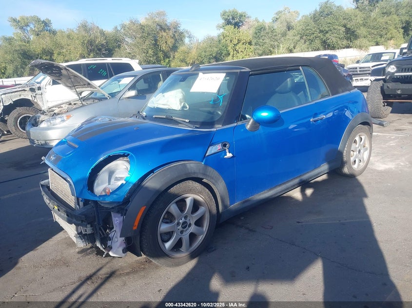 2009 Mini Cooper S blue cabrio gasoline WMWMS33579TG88580 photo #3