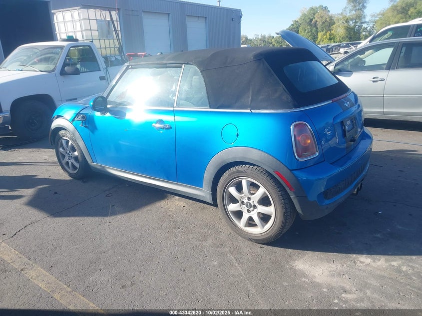 2009 Mini Cooper S blue cabrio gasoline WMWMS33579TG88580 photo #4