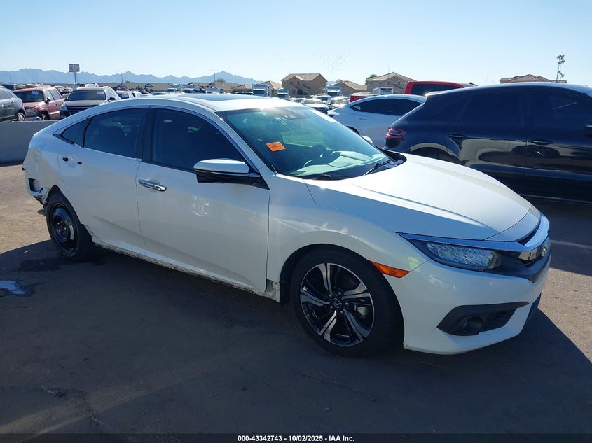 2017 Honda Civic 1.5 Touring White Lot 111043342743 Vin 19XFC1F90HE008275