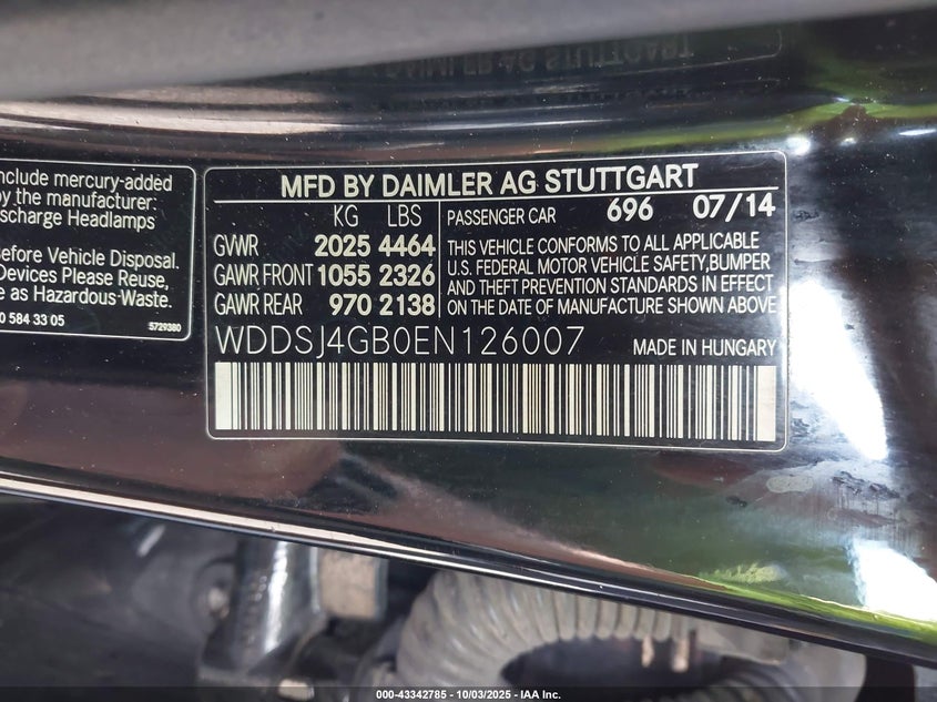 2014 MERCEDES-BENZ CLA 250 4MATIC - WDDSJ4GB0EN126007