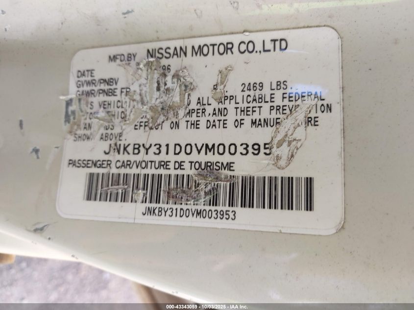 1997 Infiniti Q45 Touring VIN: JNKBY31D0VM003953 Lot: 43343059
