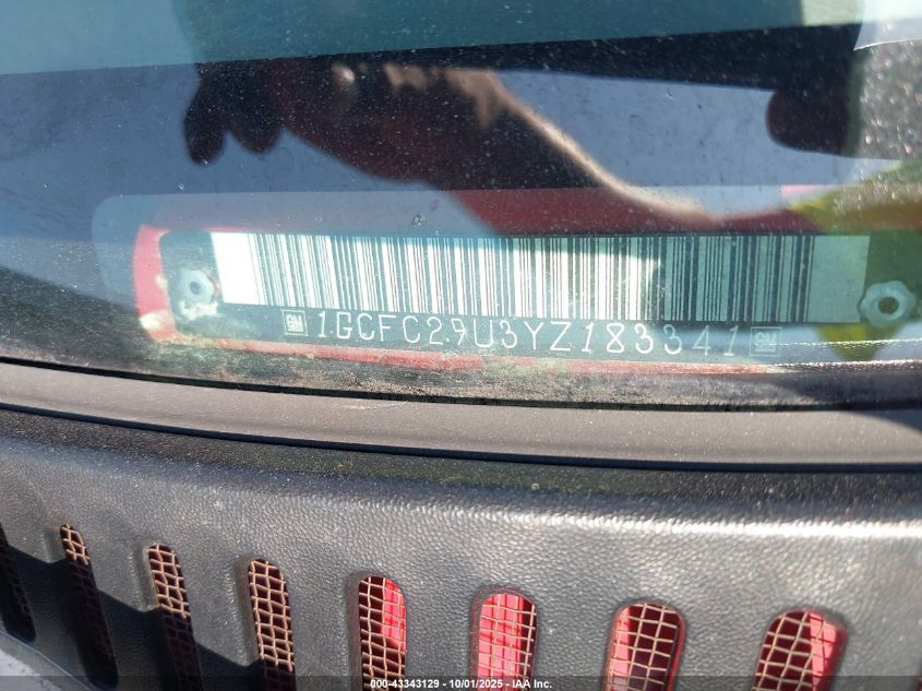 2000 Chevrolet Silverado 2500 Ls VIN: 1GCFC29U3YZ183341 Lot: 43343129