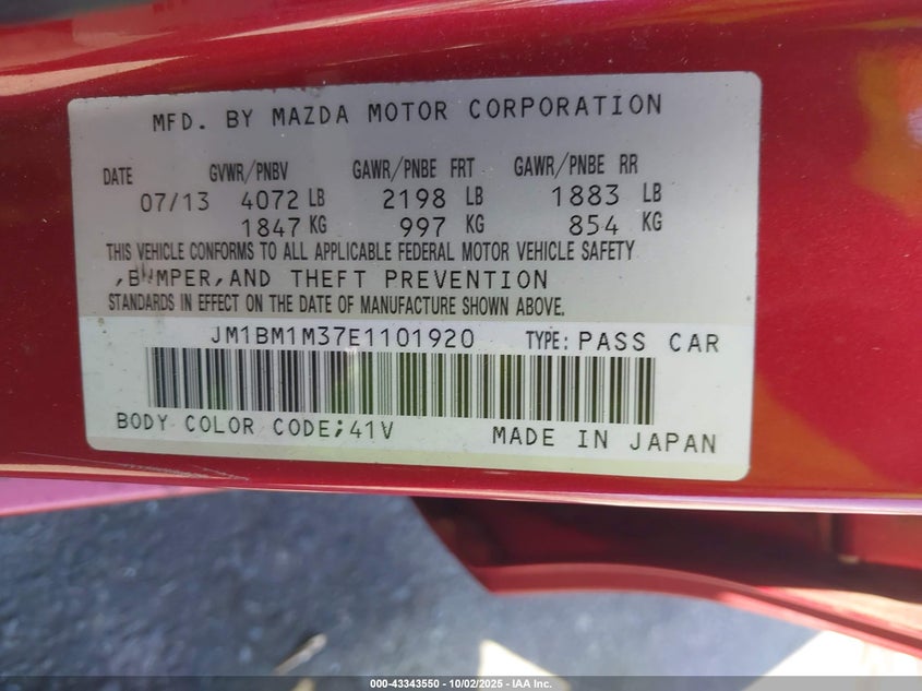 2014 MAZDA MAZDA3 S GRAND TOURING - JM1BM1M37E1101920