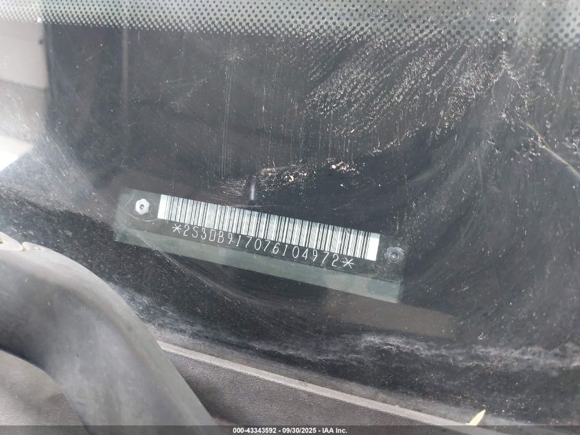 2007 Suzuki Xl7 Limited VIN: 2S3DB917076104972 Lot: 43343592