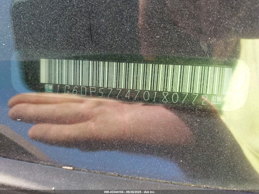 2007 Cadillac Cts Standard VIN: 1G6DP577470180772 Lot: 43344104